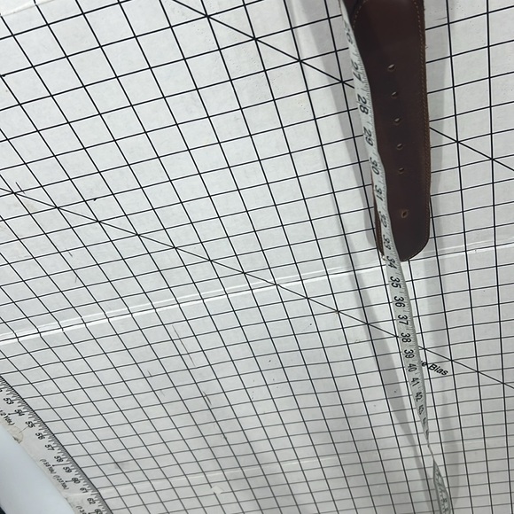 Lucky brand, leather, zigzag stitch accent, brass buckle belt S - Picture 10 of 12